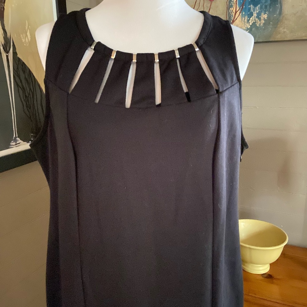 Black Dress with Metal Accents